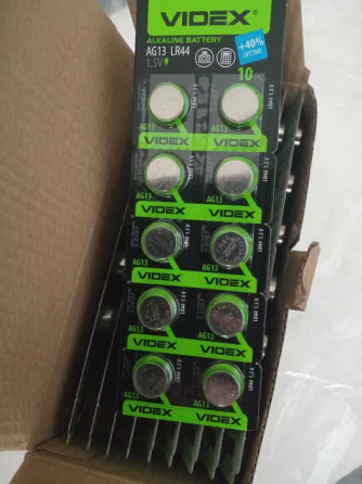 Батарейки AG13 A76 LR44 Videx 10шт для часов и игрушек Киев