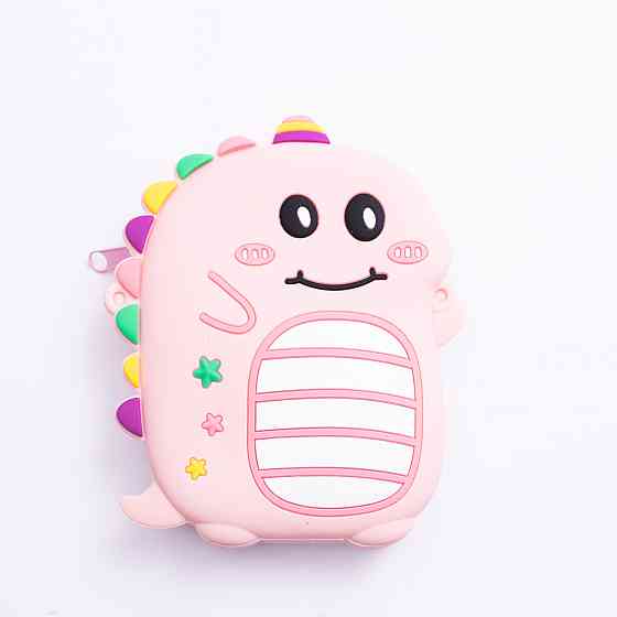 Дитяча силіконова сумка Динозавр 12×11×3 (см) через плече Рожева HP-55-4P Коломыя