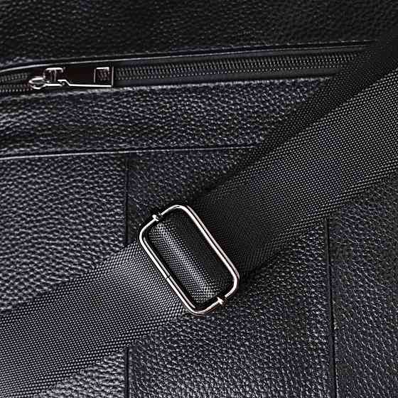 Містка чоловіча сумка з ручкою для перенесення в руці з натуральної шкіри Чорний (Vintage) Київ