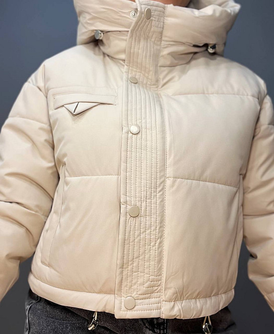 Куртка жіноча Lady Yep 9021 коротка з капюшоном демісезонна молочна, молочний, 46 Одеса - фото 6
