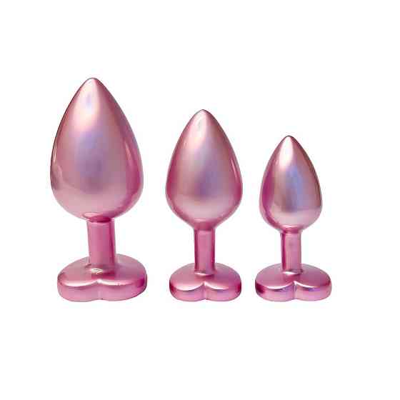 Набір із трьох анальних пробок Dream Toys Gleaming Love, розміри S, M, L, перламутрово-рожевий Sex Aura Київ