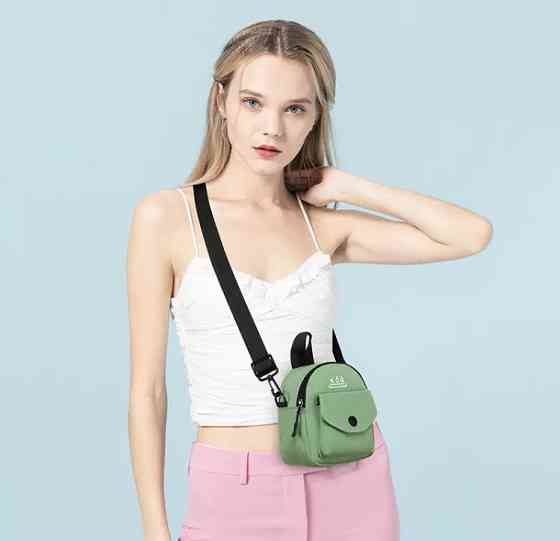 Маленькая женская сумочка через плече, сумочка для девочек, зеленая, - размер сумки 15*15*7см, 2 кармана Киев