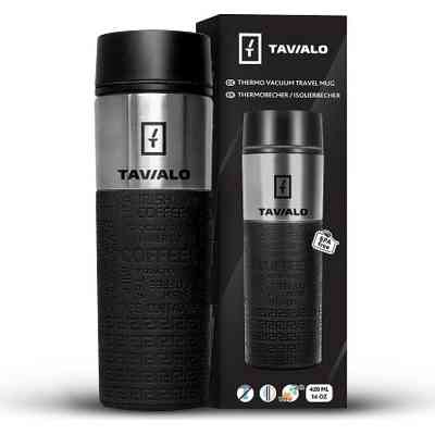 Термокружка Tavialo + 2 ущільнювальних кільця 420 мл Чорний (190420101) Винница