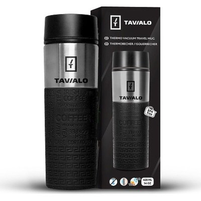 Термокружка Tavialo + 2 ущільнювальних кільця 420 мл Чорний (190420101) Винница - изображение 4