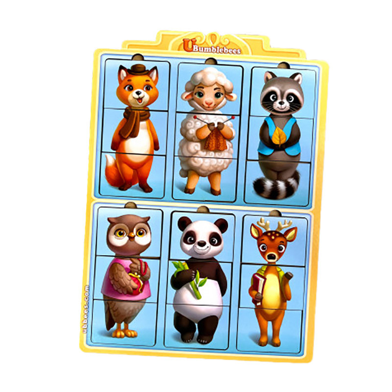 Дерев'яний пазл-вкладиш "Дивовижні звірятка-2" Ubumblebees (ПСФ131) PSF131, 6 тваринок Вінниця - фото 2