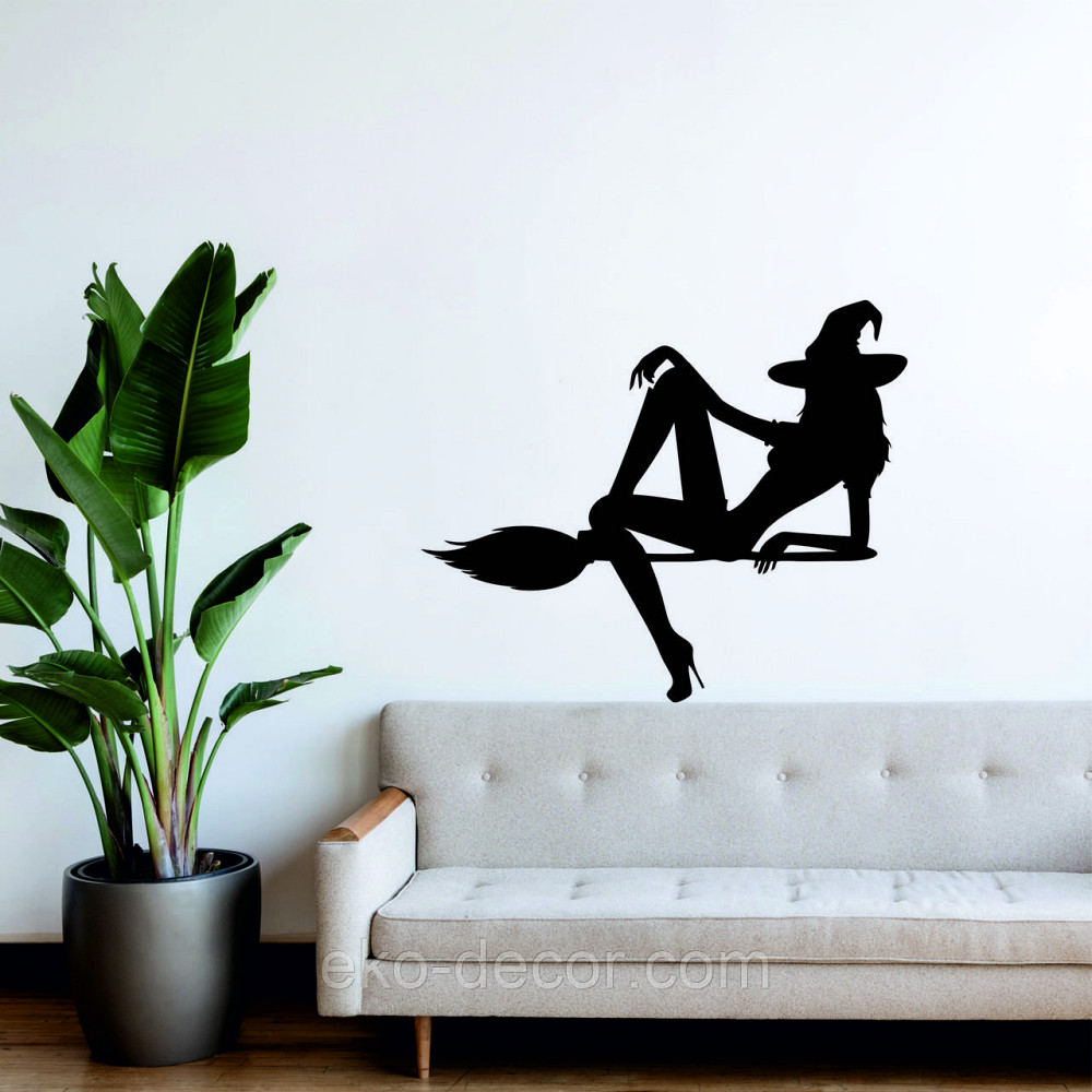 Декоративне настінне Панно «Відьма на мітлі», Декор на стіну 110*91 см, Чорний Київ - фото 5