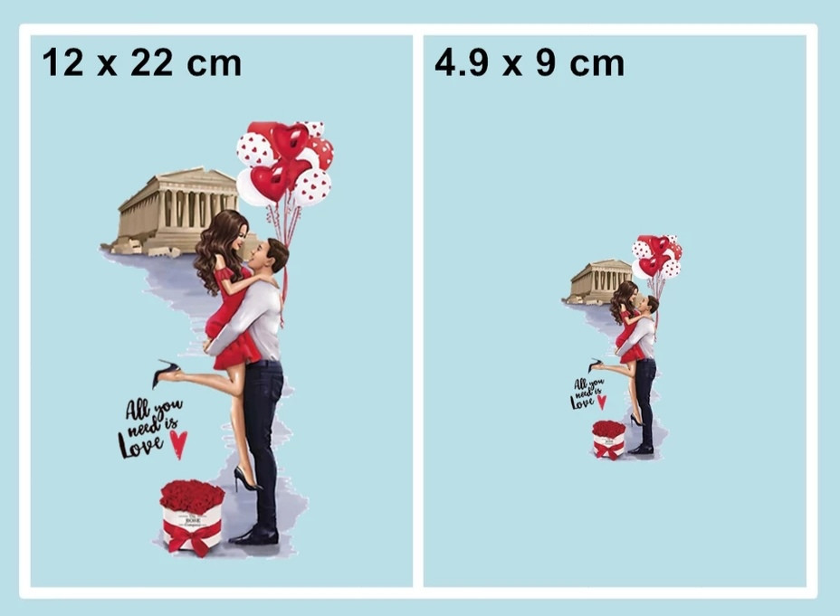 Термонаклейка на парний одяг Закохані Київ - фото 1