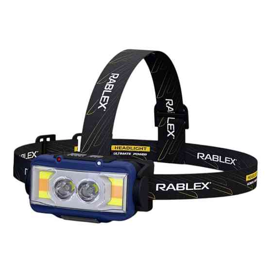 Налобний ліхтар Rablex RB980, жовтий + білий + червоний, 3хT6+4хCOB, Sensor, акум, Type-C Дніпро