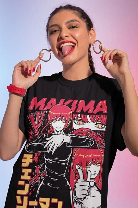 Футболка аниме Человек-бензопила оверсайз (S/M/L) Черний AnimeJ1087 Днепр - изображение 4