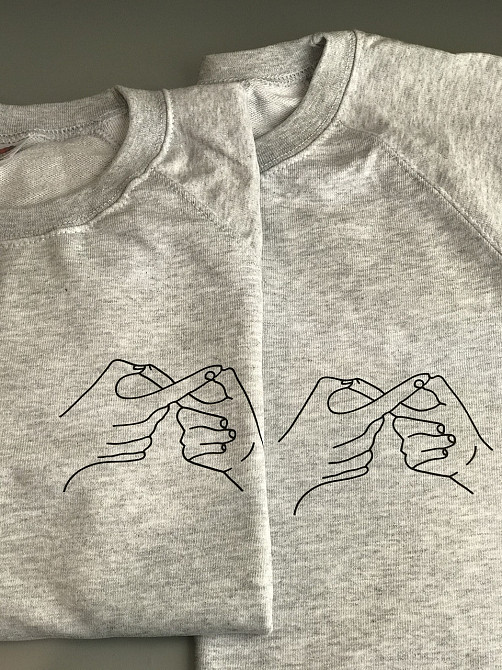Парні толстовки для хлопця та дівчини з принтом руки — Завжди разом Чернівці - фото 3