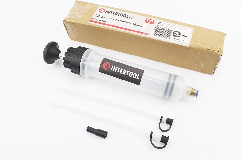 Шприц для технічних рідин 200мл, 2 насадки AT-3071 Київ - фото 1
