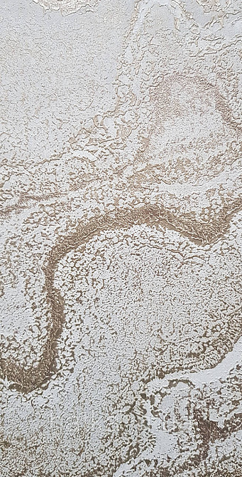 Шпалери вінілові на флізеліні AS creation Della Natura 1.06Х10 абстракція хвилі структурні золотисті на білому Київ - фото 3