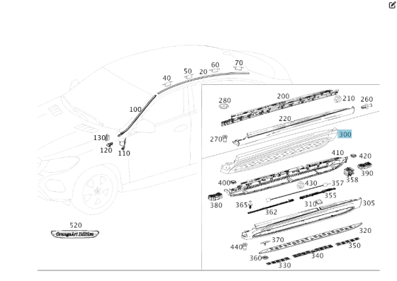 Mercedes-Benz  A2926900155 Підніжка права в зборі з підсвічуванням GLE Coupe C292 Одеса