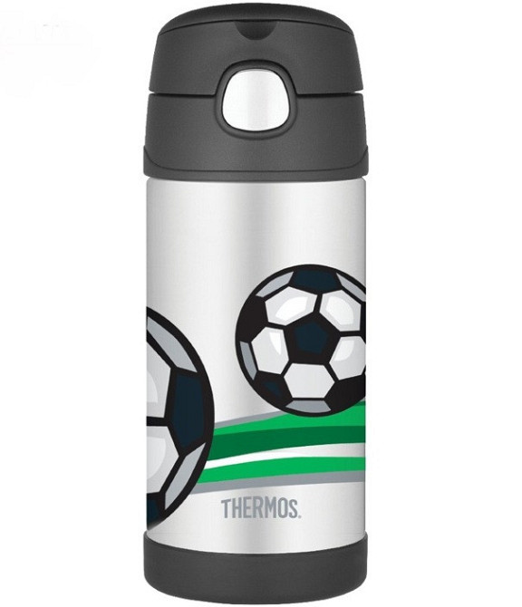 Дитяча Термофляга з трубочкою для напоїв 355 мл Thermos "FUNTAINER" (120010) Нержавіюча сталь Нововолинськ - фото 1