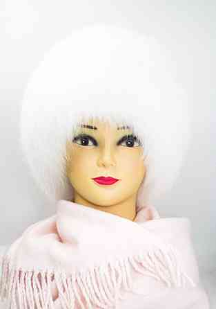 Шапка хутряна жіноча з песця Шарлотта Білий Харків