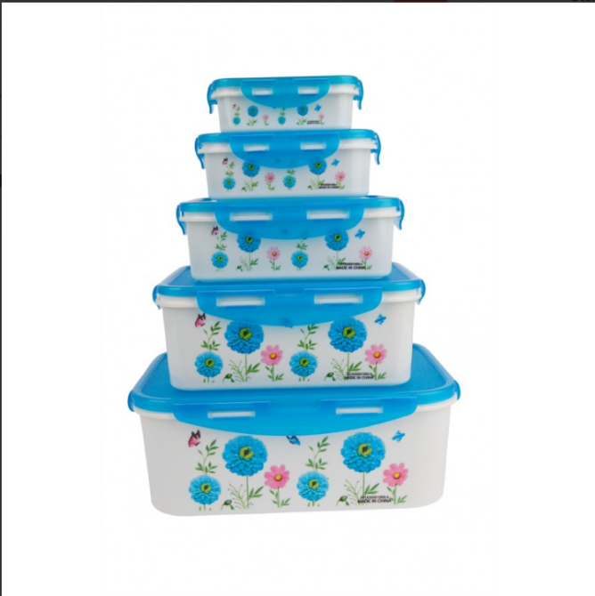 Судок UNIQUE UN-1514 5шт у наборі пластик/візерунок Одеса - фото 1