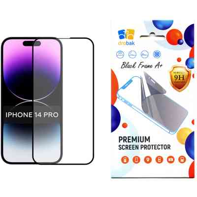 Скло захисне Drobak Apple iPhone 14 Pro Black Frame A+ (505056) Вінниця