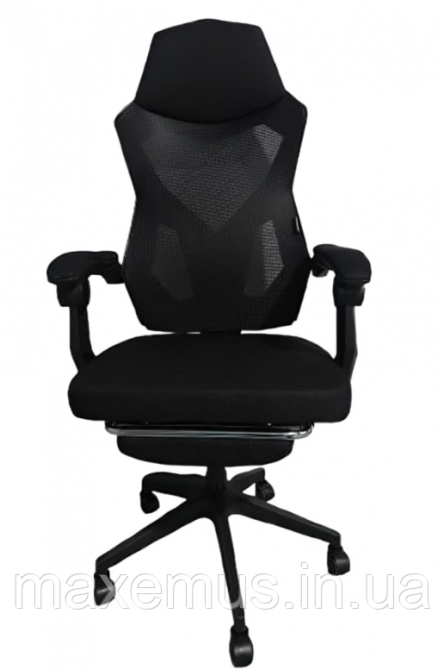 Компьютерное офисное кресло Bonro B9-1 8 черное с подставкой для ног эргономичное кресло с системой качания Multiblock Мостиська - фото 11