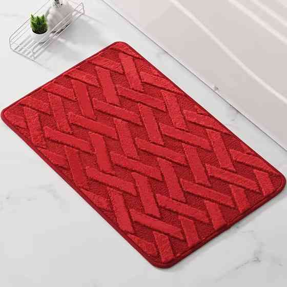 Коврик для ванной и душа коврик для ног в ванную комнату,микрофибра,атискользящий c узором 40х60 см,красный Кам'янець-Подільський