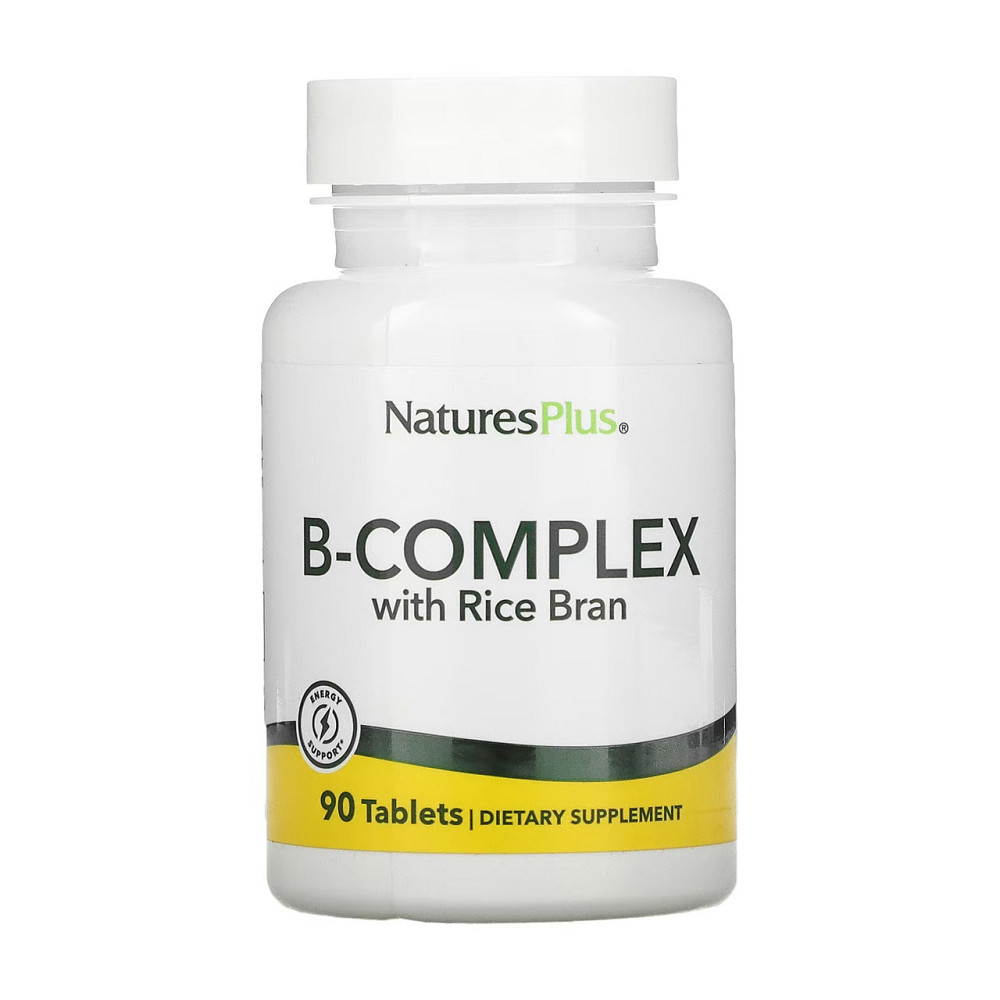 Комплекс вітамінів групи B з рисовими висівками NaturesPlus, B-Complex with Rice Bran - 90 tabs Київ - фото 1