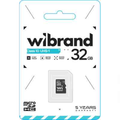 Карта пам&apos;яті Wibrand 32GB mictoSD class 10 (WICDHU1/32GB) Вінниця
