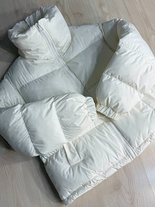 Куртка женская Haiziyuan 2603 оверсайз пуффер с воротником-стойкой молочная, молочний, M Киев - изображение 12