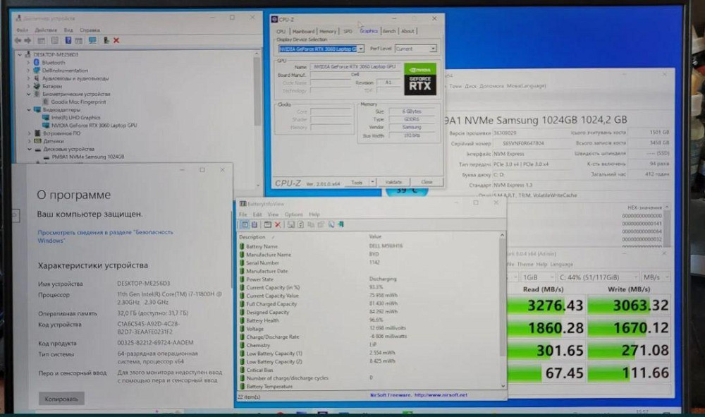Ноутбук Dell Inspiron 16 Plus 7610. RTX3060, I7-11800H, 16Gb, 1Tb, 3K IPS 16