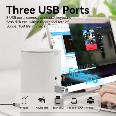 Концентратор Vention USB3.1 Type-C to HDMI/VGA/USB3.0x3/RJ45/SD/TF/TRRS 3.5m/PD/DC100W12-in-1 (TPHWC-EU) Вінниця - фото 12