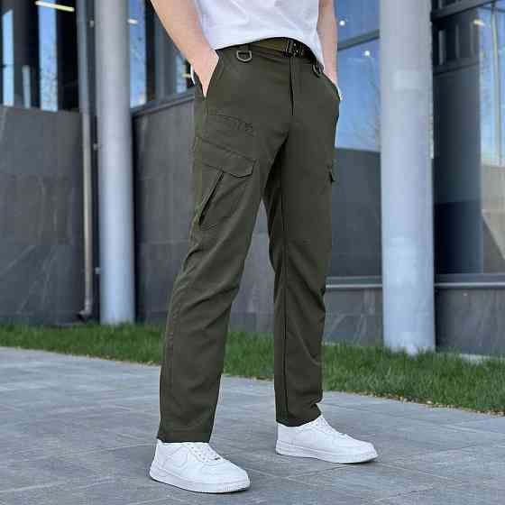 Штани карго чоловічі весняні з кишенями хакі Pobedov Tactical Soft Київ