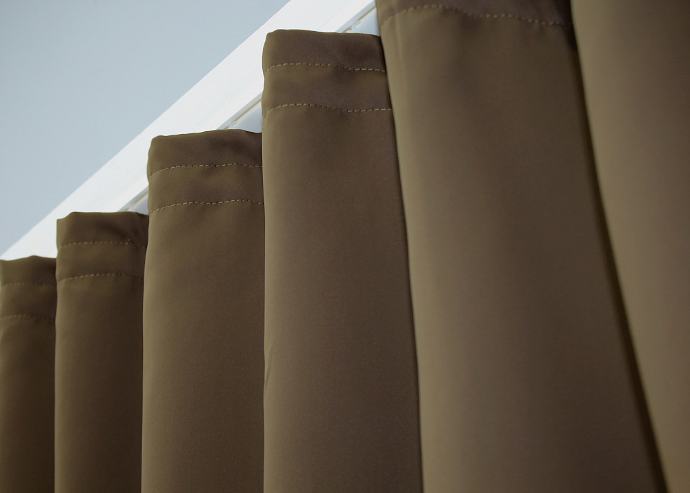 Кухонные шторы VR-Textil № 073к с ламбрекеном и подхватами золотистый с коричневым 270х150 см (59-953) Киев - изображение 4