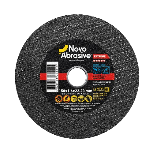 Круг відрізний по металу d150мм*1,6*22,23мм 14A Extreme NovoAbrasive Житомир