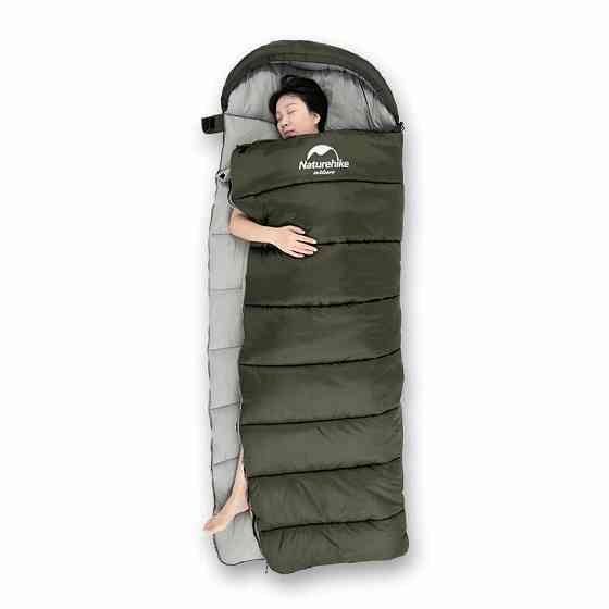 Спальник з капюшоном Naturehike U350 NH20MSD07, Hollow cotton, зелений Київ