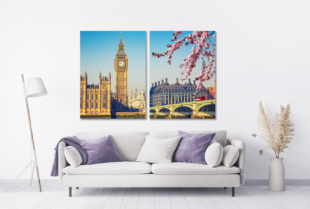 Модульная картина в гостиную / спальню  Лондонський годинник TLV-2_020 70x102 см Київ - фото 2