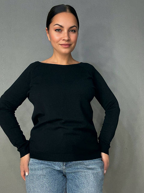 Джемпер жіночий ACCORDDREAM 9377 тонкий светр однотонний базовий, чорний, one size Київ - фото 17