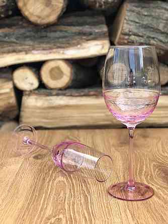 Келих для шампанського "Rose" 250 мл прозорий із рожевим склом Київ