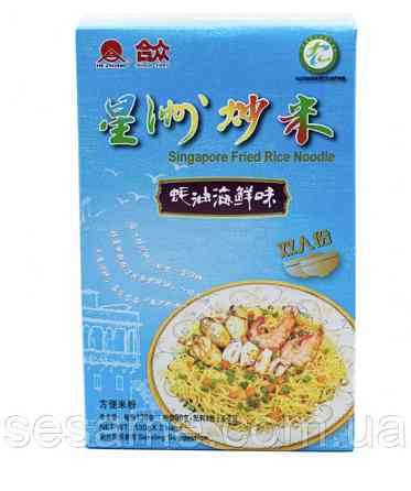 Рисовая вермишель по-сингапурски морепродукты в устричном соусе (2 порции) Hezhong 260г Харьков