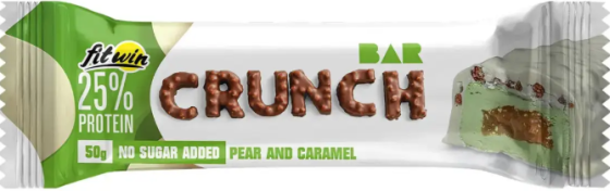 Протеїновий батончик Fit Win Crunch Bar 12x50g груша та карамель Київ