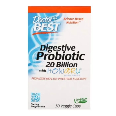 Пробіотики Doctor's Best Прибуток, Digestive Probiotic, 20 МЛРД КУО, 30 вегетаріанськ (DRB-00362) Вінниця - фото 1