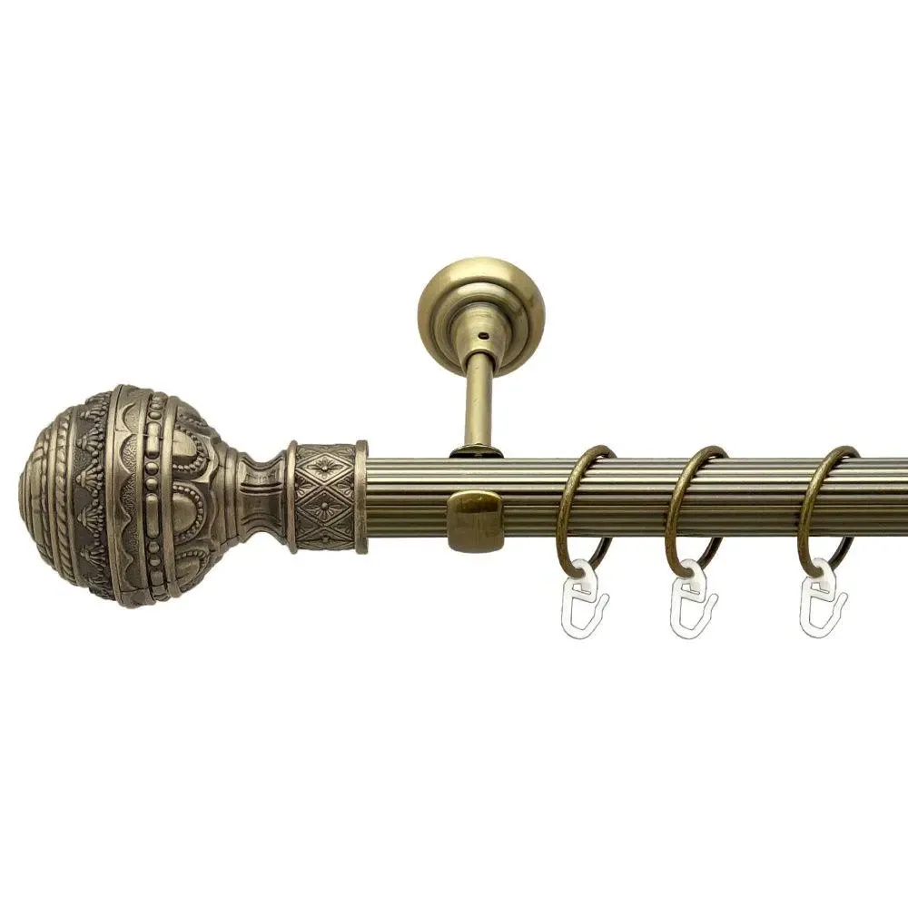 Карниз Orvit Арабеска металевий однорядний відкритий рифлена труба кільце металеве Антик 25 мм 240 см (00-00017563) Львів - фото 1