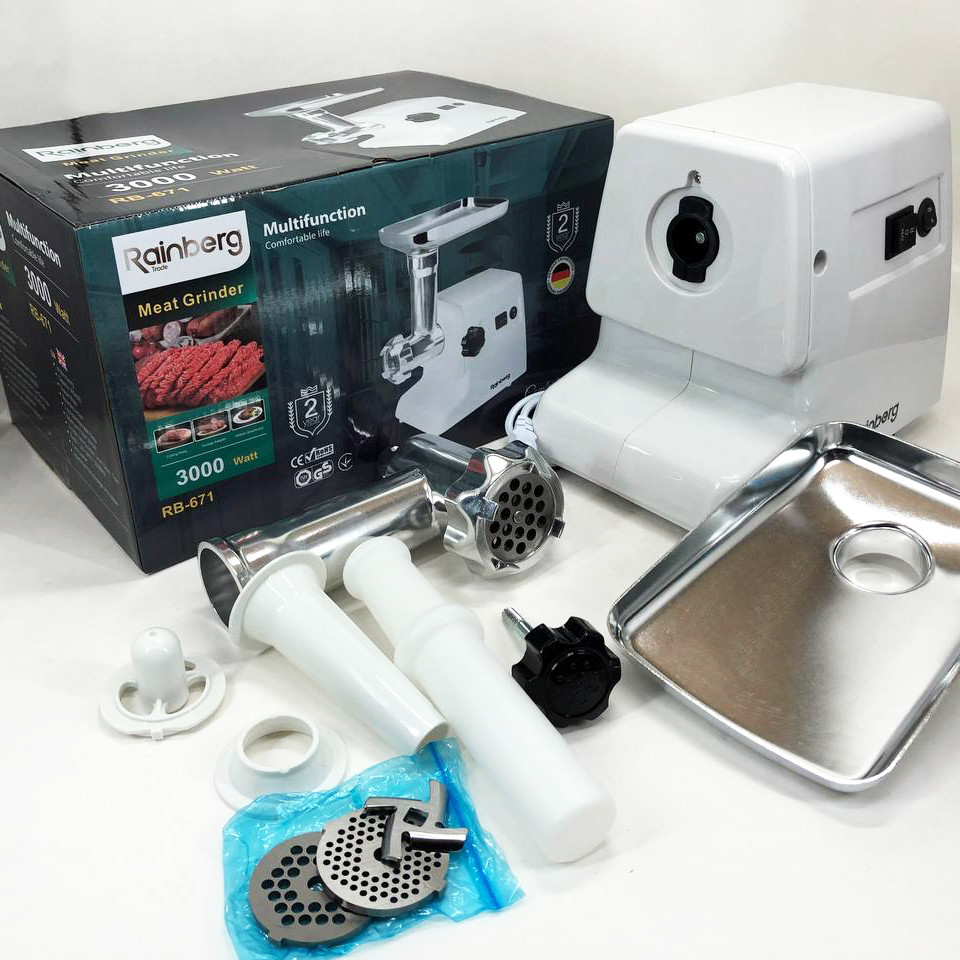 Мини мясорубки Rainberg RB-671 2200Вт, Шнековая электро мясорубка, Мясорубки шнековые, Топ мясорубок KC-42 Львов - изображение 2