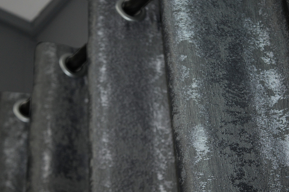 Комплект штор на люверсах VR-Textil Жакард Sultan XO № 1123ш 150х250 см 2 шт Графітовий (37-0027) Київ - фото 6