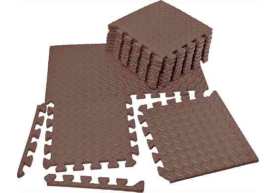 Татамі мат EasyFit 8 шт (30х30х1 см) хвіст ластівки коричневий Коломия