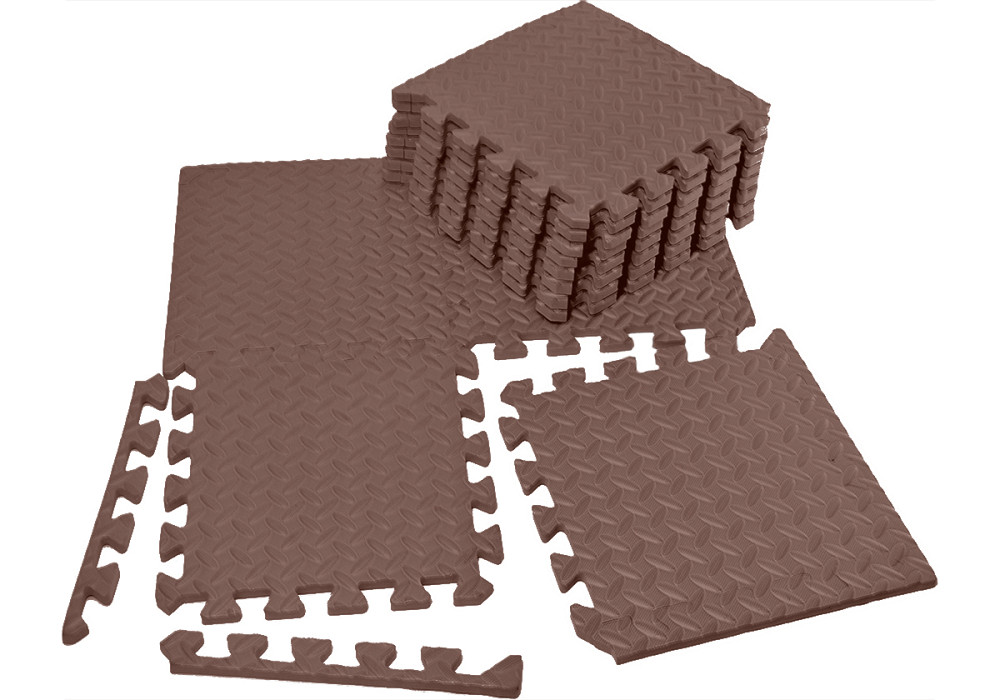 Татамі мат EasyFit 8 шт (30х30х1 см) хвіст ластівки коричневий Коломия - фото 1