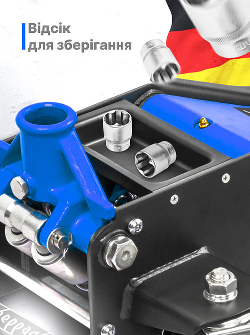 Домкрат підкатний низькопрофільний двоплунжерний 3 т (h min 75 мм, h max 505 мм) SCHEPPACH SCH-TH33013 Одеса - фото 7