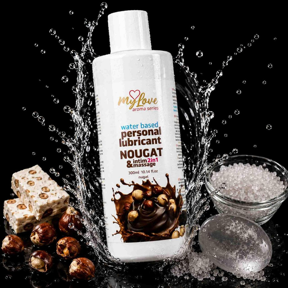 2в1 лубрикант та масажний гель - MyLove Aroma Series Intim&Massage Nougat, 300 мл Sex Aura Київ - фото 2