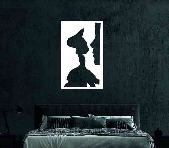 Декоративное настенное Панно «Силуэт», Декор на стену 110*67 см, Белый Киев