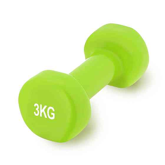 Гантель для занять фітнесом, аеробікою вінілова PowerPlay 4125 Achilles 3 кг, зелена 1 шт Київ