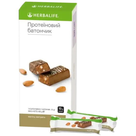Ваніль-мигдаль Протеїнові батончики Гербалайф, Батончик для підтримки енергії та білка Дніпро