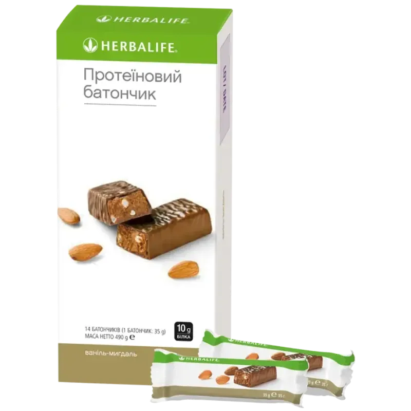 Ваніль-мигдаль Протеїнові батончики Гербалайф, Батончик для підтримки енергії та білка Дніпро - фото 1