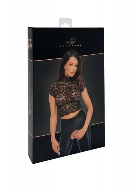 Топ Noir Handmade F303 Essence lace top with high collar - M Львов - изображение 6